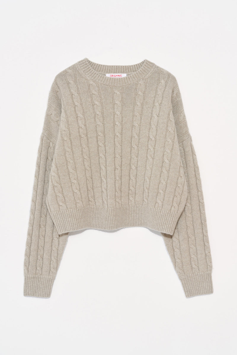 Lauren Cable Crewneck in Baby Cashmere