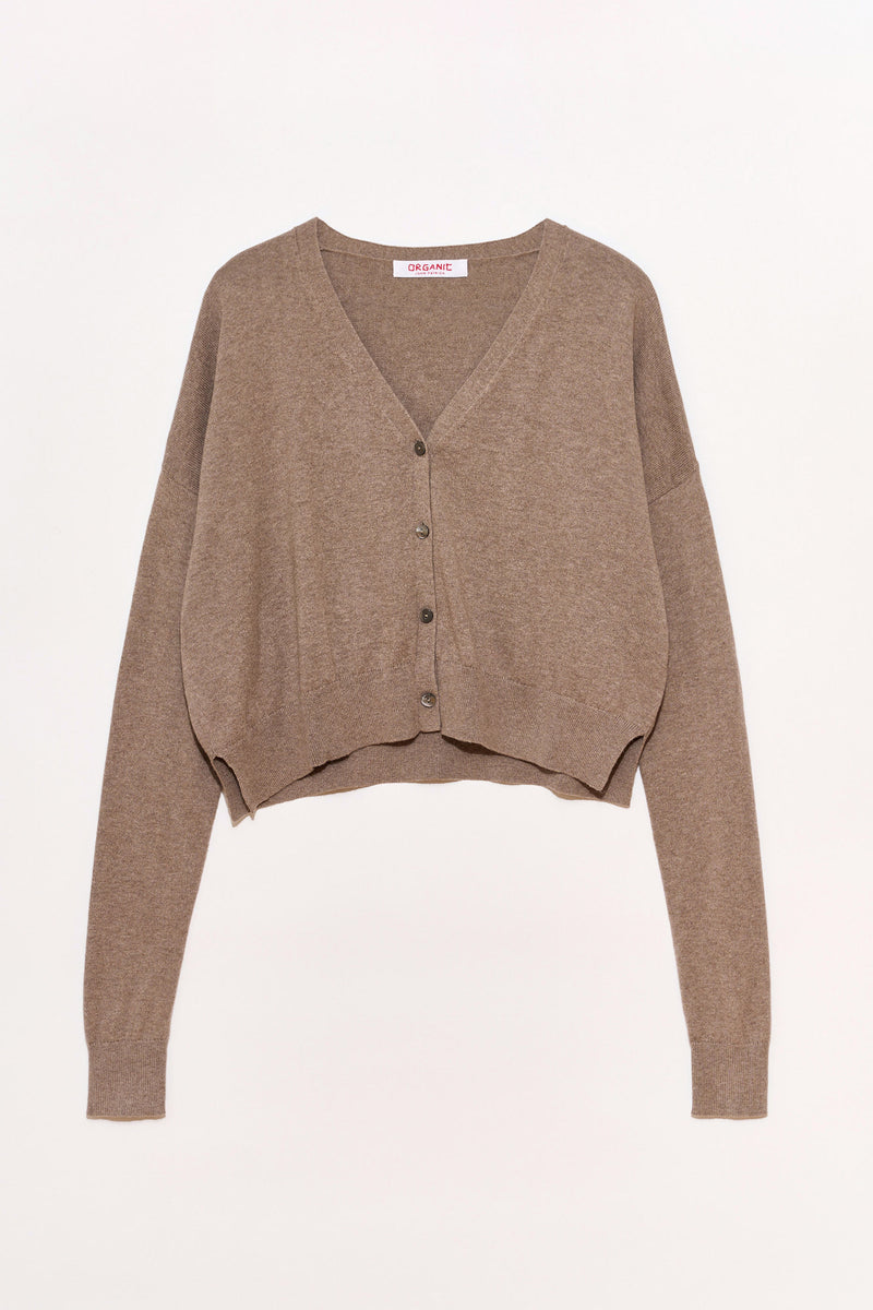 Cotton Cashmere Cropped Cardigan