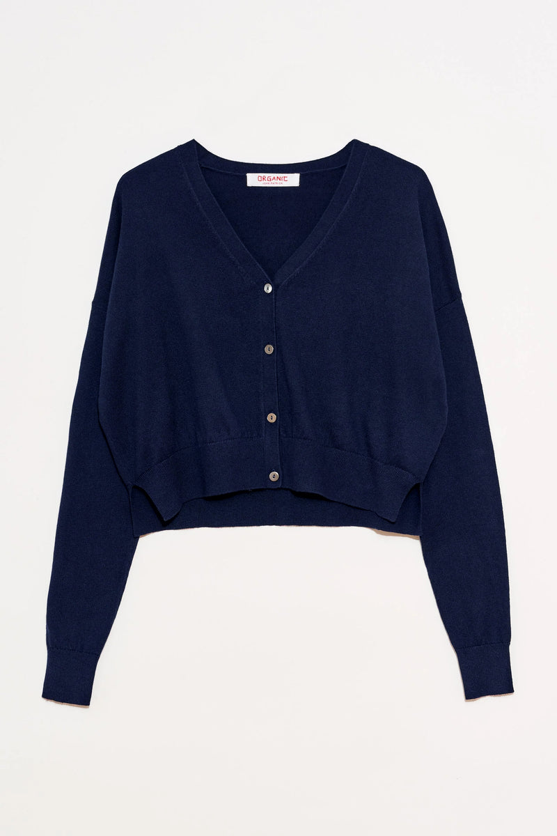 Cotton Cashmere Cropped Cardigan